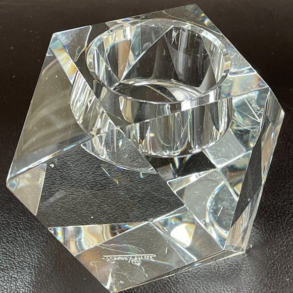 2 x Rosenthal Germany Crystal Votive Candle Holder Carlyle Clear Faceted - Picture 4 of 10